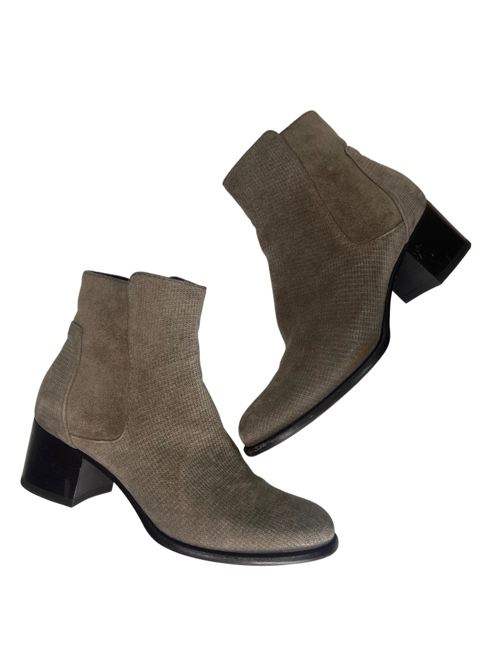 Aquatalia Tisha Taupe Suede Weatherproof Ankle Boots